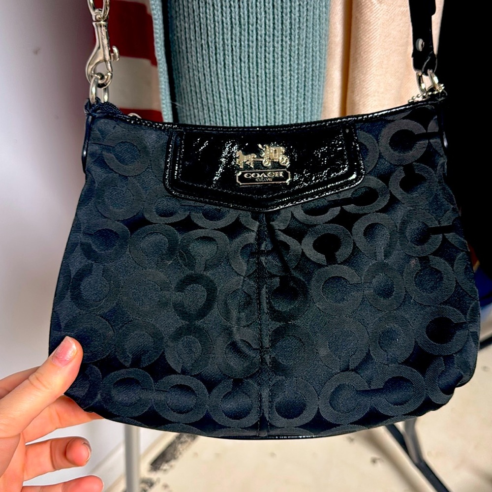 Vintage black coach cross body purse